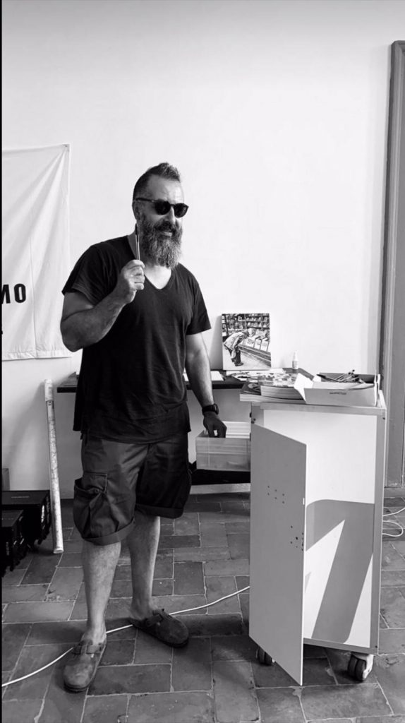 Giuseppe Stampone in his studio